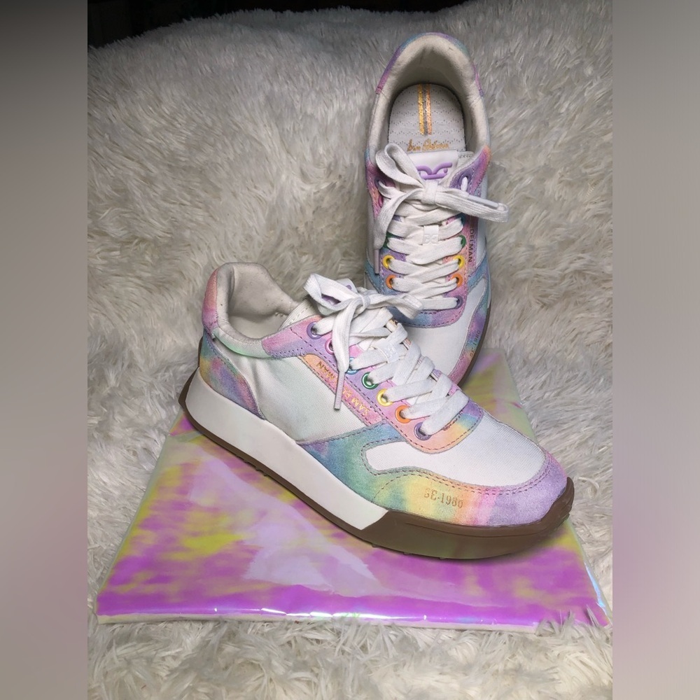 Sam Edelman Tie-Dye Pastel Women's Sneakers - White Multi size 7.5 🌸🪷🪻🌼🌻🌷🌺🌸🌸